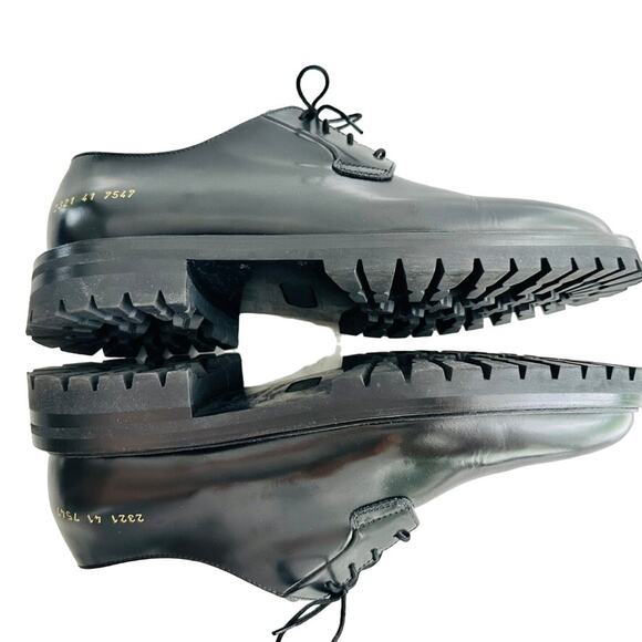 Common Projects Lug Sole Derby Shoes Shine Black Mens Size 41 US 8/8.5 - Picture 5 of 10
